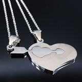 Collier Coeur Pour Couple Dos pendentif