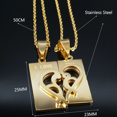 Collier Couple Love Cute Dimensions