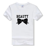 T-Shirt Couple Beauty and The Beast - Femme Blanc