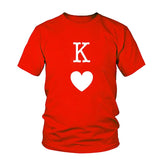 T-Shirt Couple Roi et Reine de Coeur Rouge - Roi Coeur Blanc - MatchingMood
