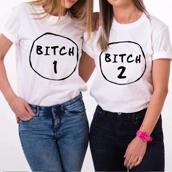 T-shirt Meilleure Amie Bitch 1 Bitch 2