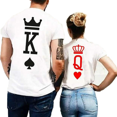 T Shirt Pour Couple King Queen Dos