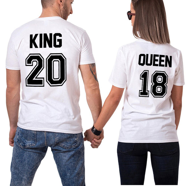 T-Shirt Couple King Queen Noir - MatchingMood