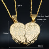 Collier Coeur Meilleure Amie Dimensions Or