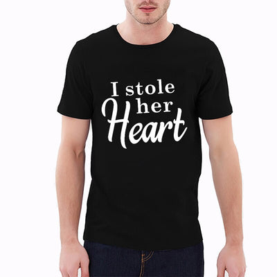T-Shirt Couple Big Thief - I Stole Her Heart Noir - MatchingMood