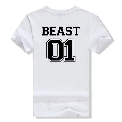 Tee Shirt Beauty and Beast 01 - Beast Blanc