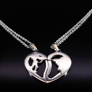 Collier Couple Pendentif Lien d'Amour de dos