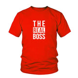 Tee Shirt Couple C'est Moi le Boss The Real Boss Rouge