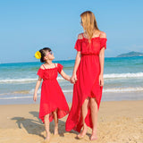Robe Maman Fille Rouge