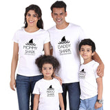 T Shirt Famille Shark blanc