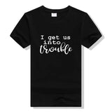 Tee Shirt Meilleures Amies Into Trouble Noir - MatchingMood