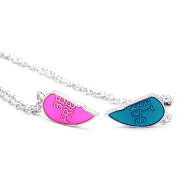 Collier d'Amitié Pour 2 Bleu et Rose Best Friends - MatchingMood