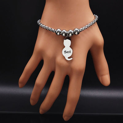 Bracelet d'Amitié Chats - Acier inoxydable - MatchingMood