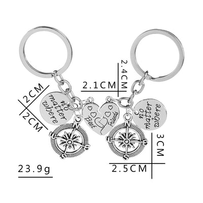 Porte Clé d'Amitié Coeur Boussole Caractéristiques