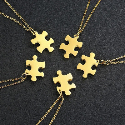 Collier d'Amitié Puzzle Personnalisable pour 3 4 ou 5 amis
