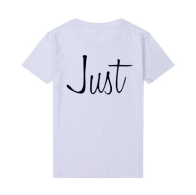 T Shirt Just Married Pour Couple - Just blanc