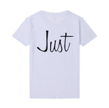 T Shirt Just Married Pour Couple - Just blanc