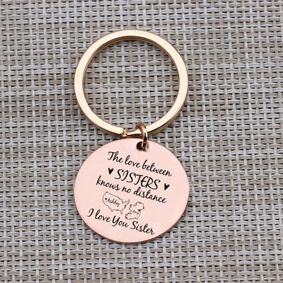 Porte Clé I Love You Sister Rose Gold