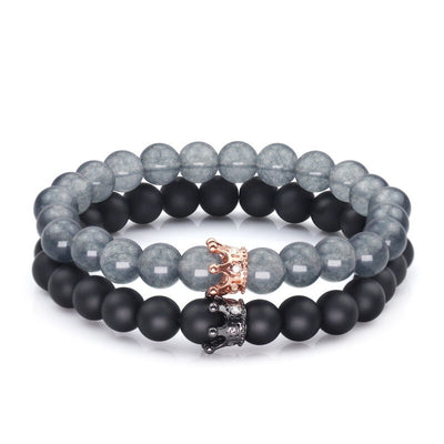 Bracelet d'Amitié Rond en Perles Gris - Matchingmood