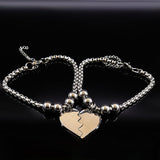 Bracelet Couple Coeur Séparable Chaine Perlée - MatchingMood