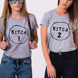 T-shirt Meilleure Amie Bitch 1 Bitch 2
