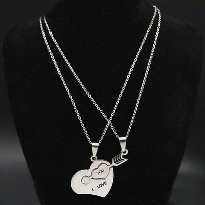 Collier Coeur Pour Couple I Love you