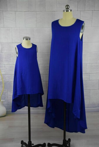 Robe Mère et Fille Bleue