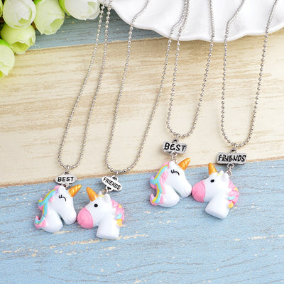 Collier d 'Amitié pour 2 Licorne Fille