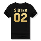 T-Shirt Sister 01 02 Noir Or