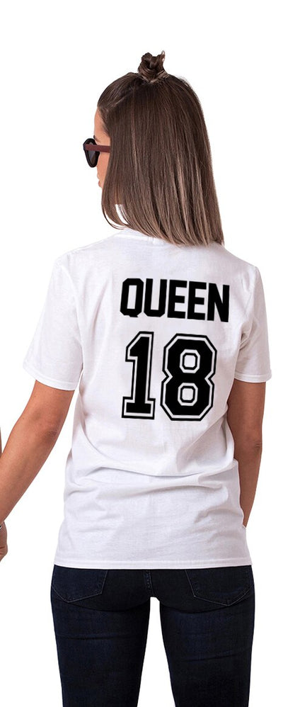 T-Shirt Couple Queen Blanc - MatchingMood
