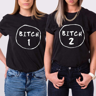 T-shirt Meilleure Amie Bitch 1 Bitch 2