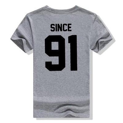 T-Shirt Meilleure Amie Personnalisable Date Since Gris - MatchingMood