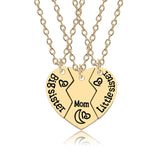 Collier Mère Deux Filles Doré Argenté