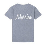 T Shirt Just Married Pour Couple - Married Gris