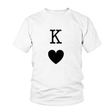 T-Shirt Couple Roi et Reine de Coeur Blanc - Roi Coeur Noir - MatchingMood