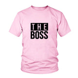 Tee Shirt Couple C'est Moi le Boss The Boss Rose