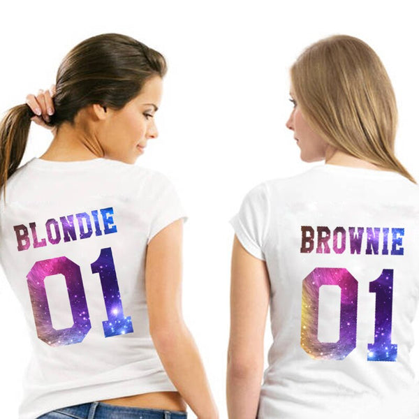 T-Shirt Meilleure Amie Blondie Brownie 01 BFF - MatchingMood