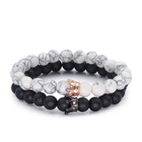 Bracelet d'Amitié Rond en Perles Blanc - Matchingmood