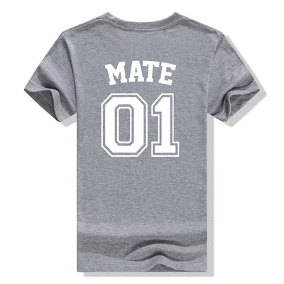 Tee Shirt Mate Gris pour Meilleure Amie