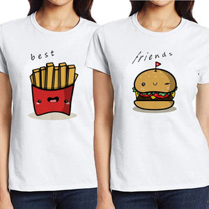 Tee Shirt Meilleure Amie Burger Frites - MatchingMood