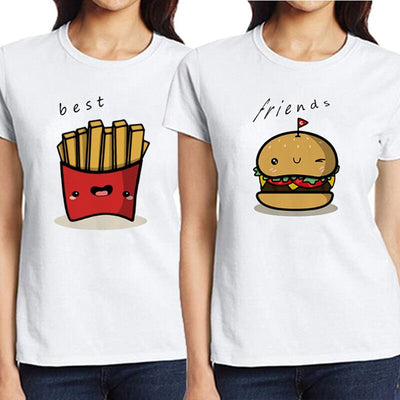 Tee Shirt Meilleure Amie Burger Frites - MatchingMood