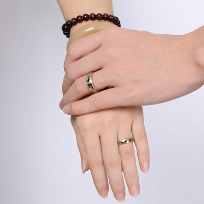 Bague Couple Tungstene Plaqué Or - MatchingMood