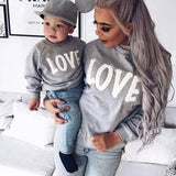 Pull Mere Fille Assorti Love Gris