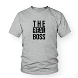 Tee Shirt c'est Moi le Vrai Boss pour Couple Gris