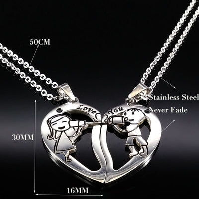 Collier Couple Pendentif Lien d'Amour Dimensions