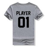 T Shirt Meilleur Ami Player 1 Player 2 Gris