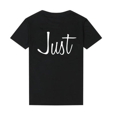 T Shirt Just Married Pour Couple - Just Noir