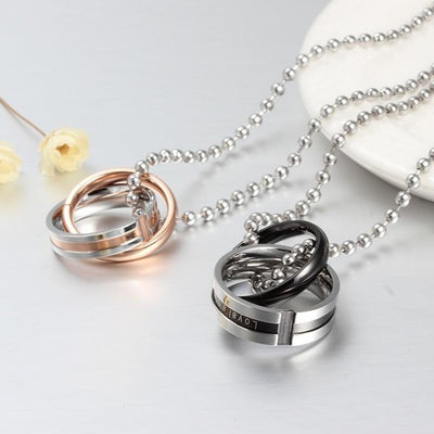 Collier Couple avec une Bague - Loyaux et Constants - MatchingMood