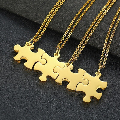 Collier d'Amitié Puzzle Personnalisable pour 4 amis