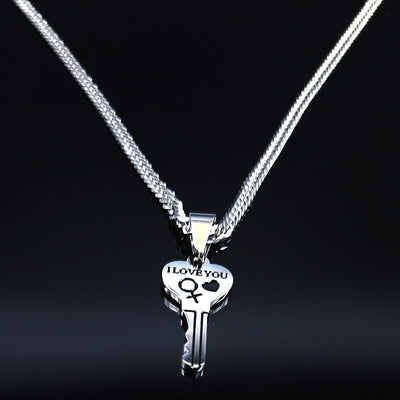 Collier Couple Clé de Mon Coeur Femme